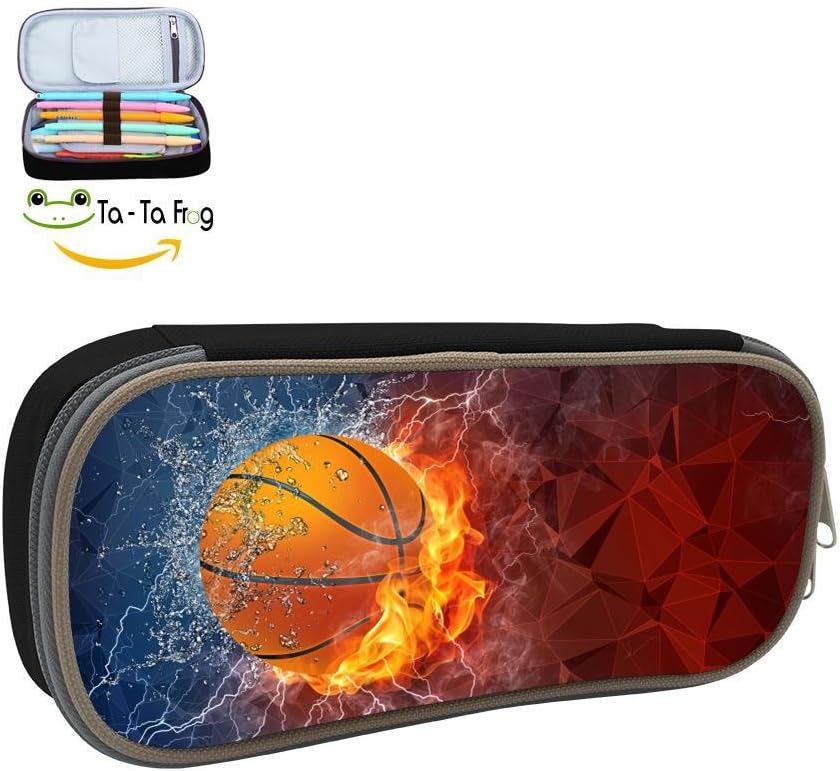 Pencil Case Basketball Ice and Fire Pen Case Large Capacity Stationery