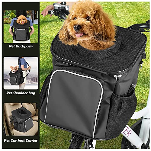 Pet Carriers Backpack Bicycle Basket, Adjustable Dog Back Pack Travel Bag, Fit for Travel, Hiking, Camping, Outdoor Bike… - Image 4