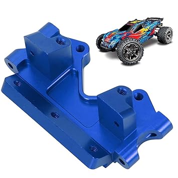 Racing Front Fork Baffle, Racing Car Rustler Aluminum Alloy Front Fork Baffle Slash Stamped Reliable for Electric Stampede for Rustler for Bandit(Sign blue)