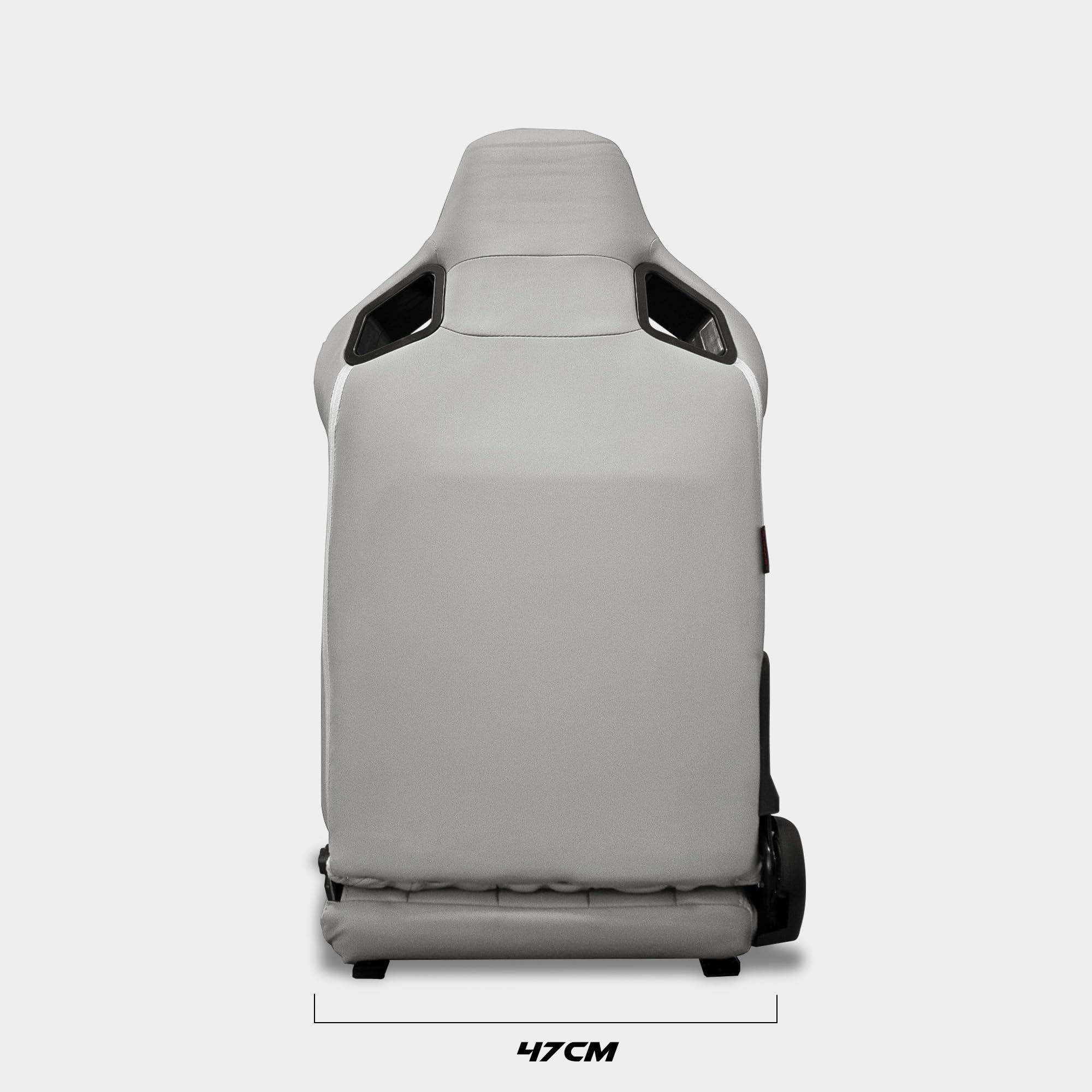 M MODAUTO Semibaquet B.E Cuero Blanco/Detalles en Forma De Figura,Semibaquet Deportivo,Adaptable para Coches,Ríeles Incluidos,para Coche y Simulador de Conducción (N501L)