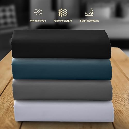 Miniatura 9 de Lux Decor Collection - Sábana bajera de hasta 16 pulgadas de profundidad, sábana bajera de microfibra cepillada ultrasuave, resistente a las