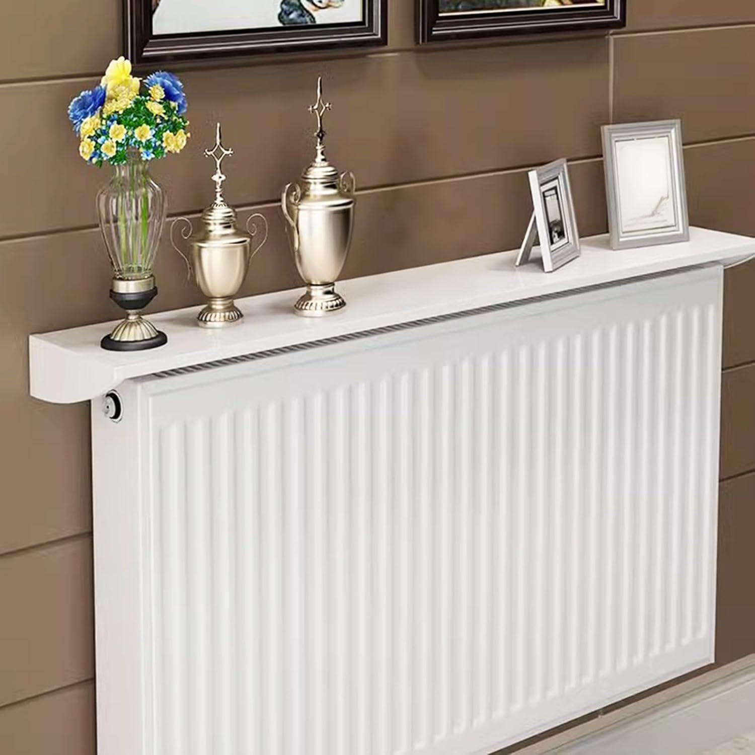 Estante de cubierta de radiador para decoración de salón moderno y organización sin taladro