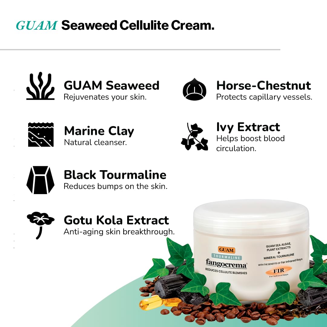 GUAM Anti-Cellulite Cream with Seaweed & Tourmaline, 10.5 oz