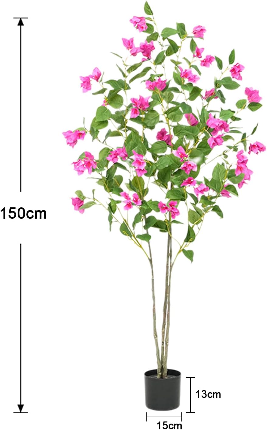 Garveehome 5 ft Artificial Bougainvillea Tree, Simulation Flower with Real Touch Leaves Fake Potted Green Plant for Photography Studio Atmosphere Decor for Office Home Decor Housewarming Gift