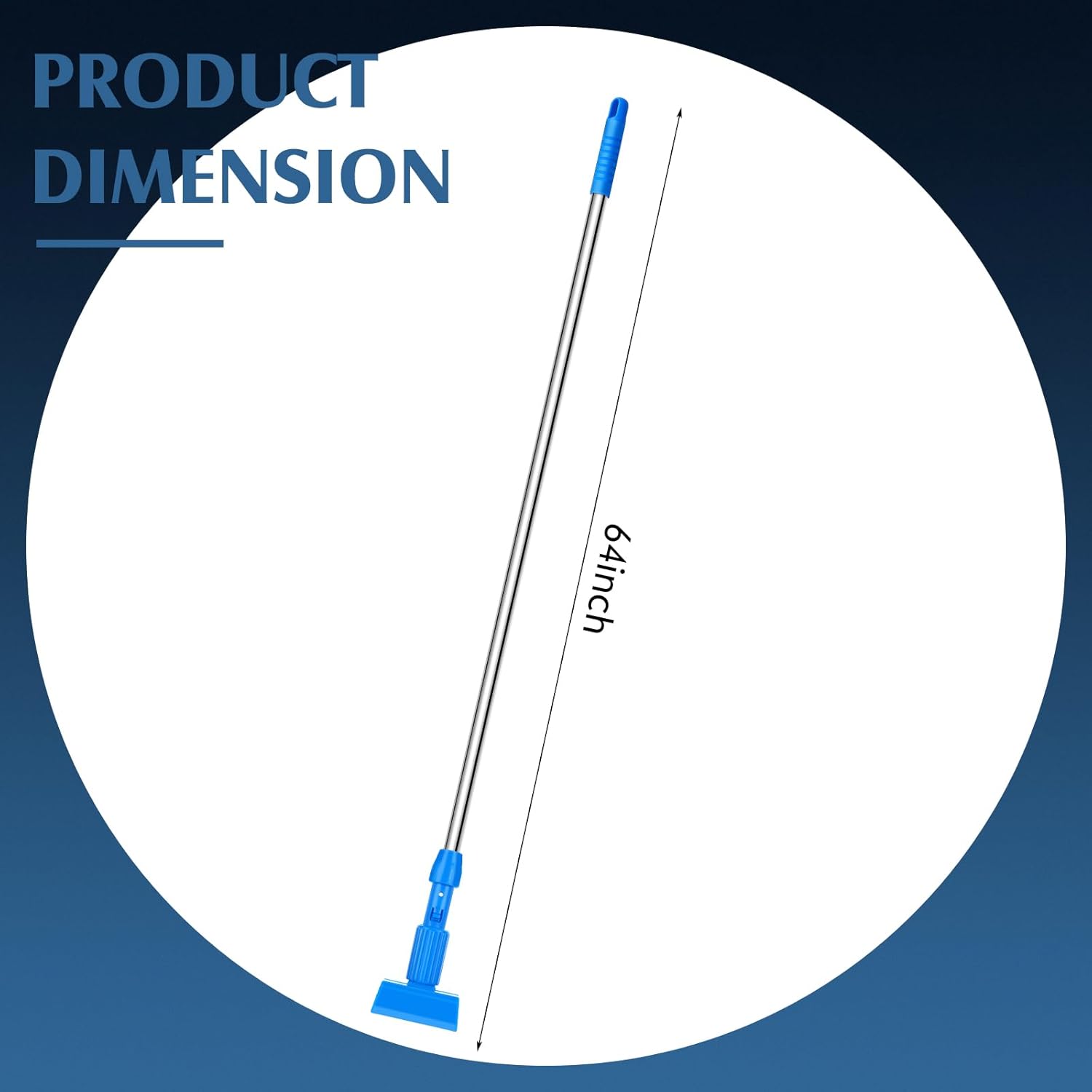 Dandat 14 Pack Commercial Mop Handles Bulk Iron Mopping Tube 64 inch Heavy Duty Mop Stick Replacement Adjustable Mop Handle Wet Mop Handle for Industrial Household Floor Cleaning Jaw Clamp Style