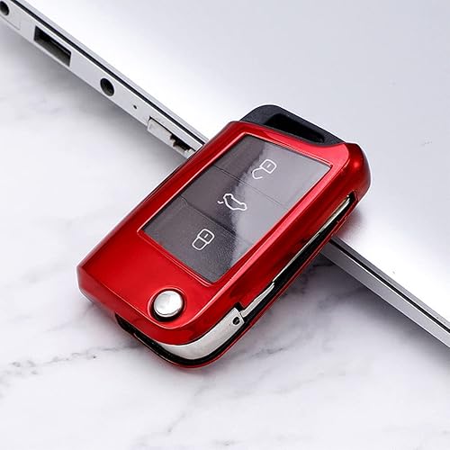 Miniatura 3 de Funda para llavero Volkswagen de protección completa TPU suave para llave inteligente, compatible con VW 2016-2017 Golf Polo GTI 2018 2019 Tiguan