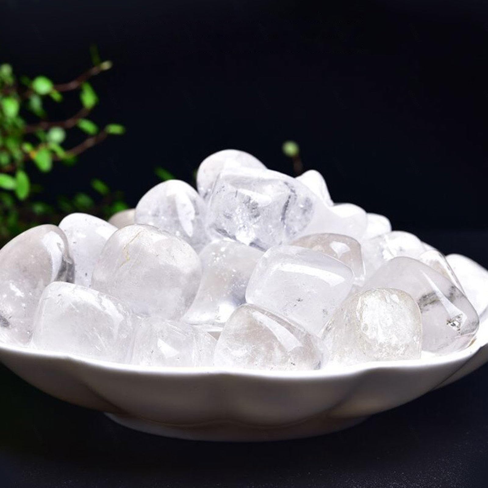 500g Naturales a Granel Cristales Caídos Piedras Rocas - Juego de Cristal Curativo de Piedras de Cuarzo Pulido para Decoración del Hogar, Regalos de Reiki,Clear Quartz-20-30mm