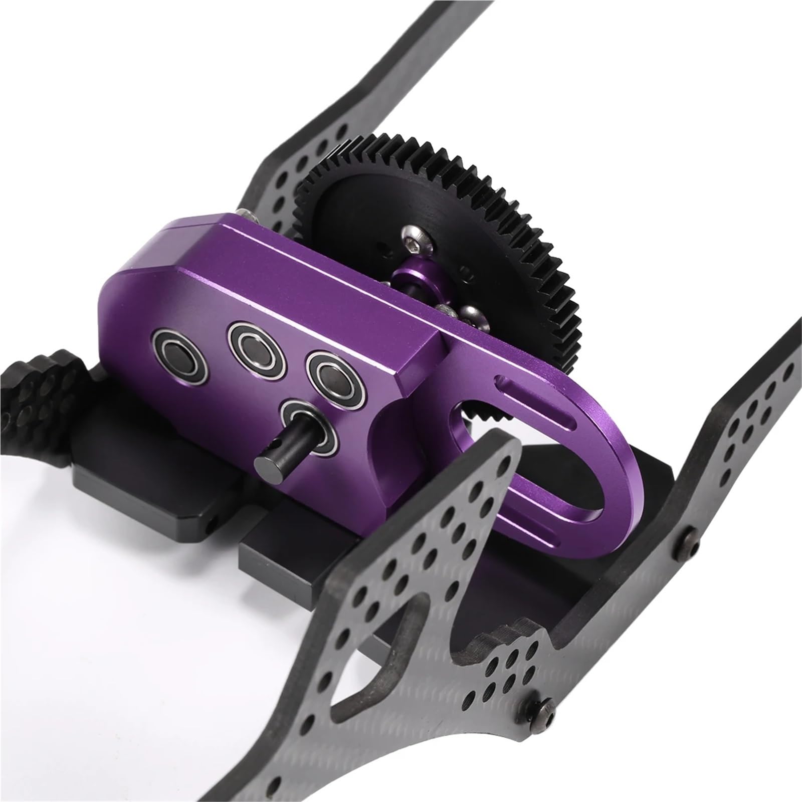 Für SCX10 Für Capra Für LCG 1/10 RC Auto Teile Aluminium 2Low Transmission Overdrive Getriebe Mit Delrin Skid Spur Chassis DIY RC-Teile