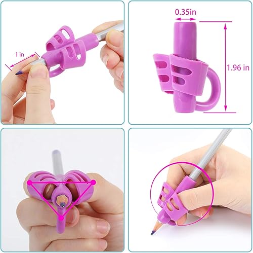 Miniatura 2 de Agarres ergonómicos para lápices, soporte ergonómico para lápices para niños, herramienta de corrección de postura para niños pequeños para zurdos o