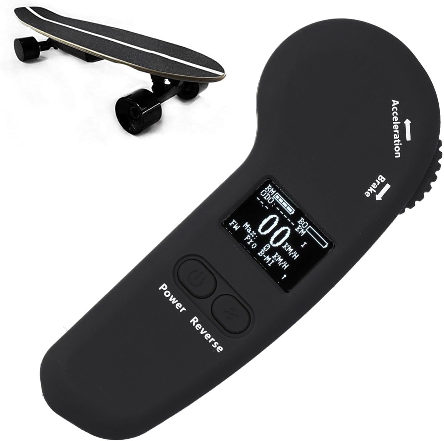 Electric Skateboard Remote Controller with 2.4Ghz Remote, Receiver Universal, LED Display, 4 Speed Adjustable for Power Speed Indicator(Single and Dual Drive)