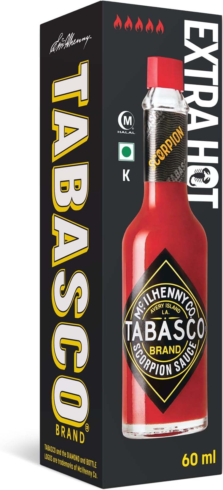 Scorpion Sauce 60ml – The hottest sauce with a fiery burst of scorpion pepper - Extra spicy and full of flavor - Perfect for heat lovers and fans of bold TABASCO sauce.