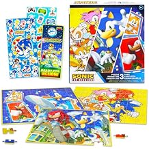Sonic The Hedgehog Puzzle for Kids Set - حزمة مع 3 ألغاز Sonic Jigsaw ، ملصقات ، المزيد | 1 48 جهاز كمبيوتر و 2100 جهاز كمبيوتر Sonic Puzzles للأطفال