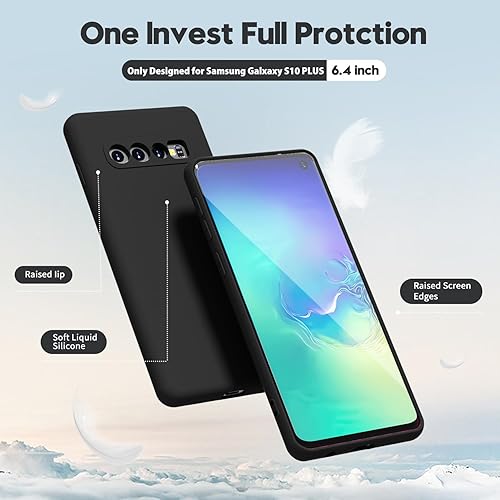 Miniatura 3 de oakxco Diseñada para Samsung Galaxy S10 Plus, funda de silicona líquida, bonita funda delgada y delgada de goma suave de TPU de gel liso para