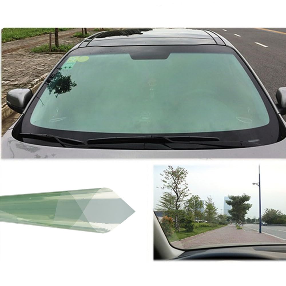 Alvorox Green Window Tinted Car Film, 66% Vlt Whindshield Film, Glass Window Tints Foil Solar Protection Film For Vehicle (75X300cm)