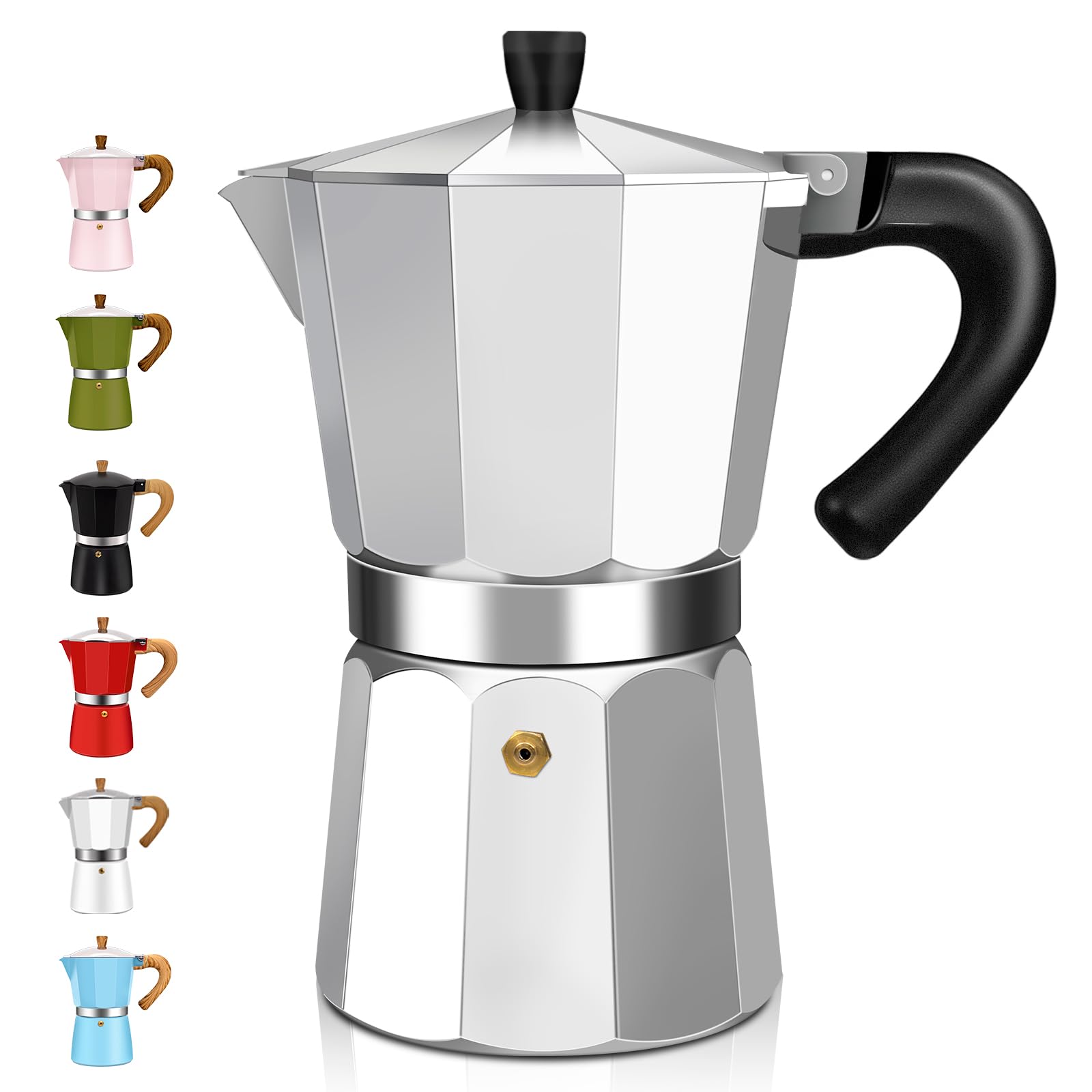 DITOSH 2 Cup Aluminum Espresso Stovetop Moka Pot Express Coffee Maker Percolator Italian Classic Mocha Coffee Machine for Italian and Cuban Cafe Brewing for Home & Camping 100ml 3.3oz