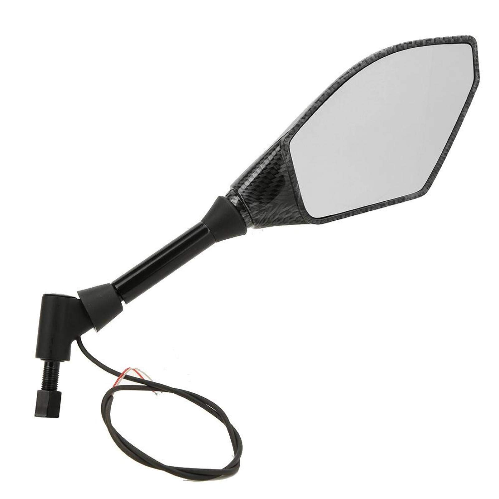 Indicatore di Direzione per Motocicletta Luce ABS Specchi Retrovisori Laterali a LED Neri con Indicatore di Direzione Indicatore di Direzione per Specchietti Laterali per Moto Manubrio 10