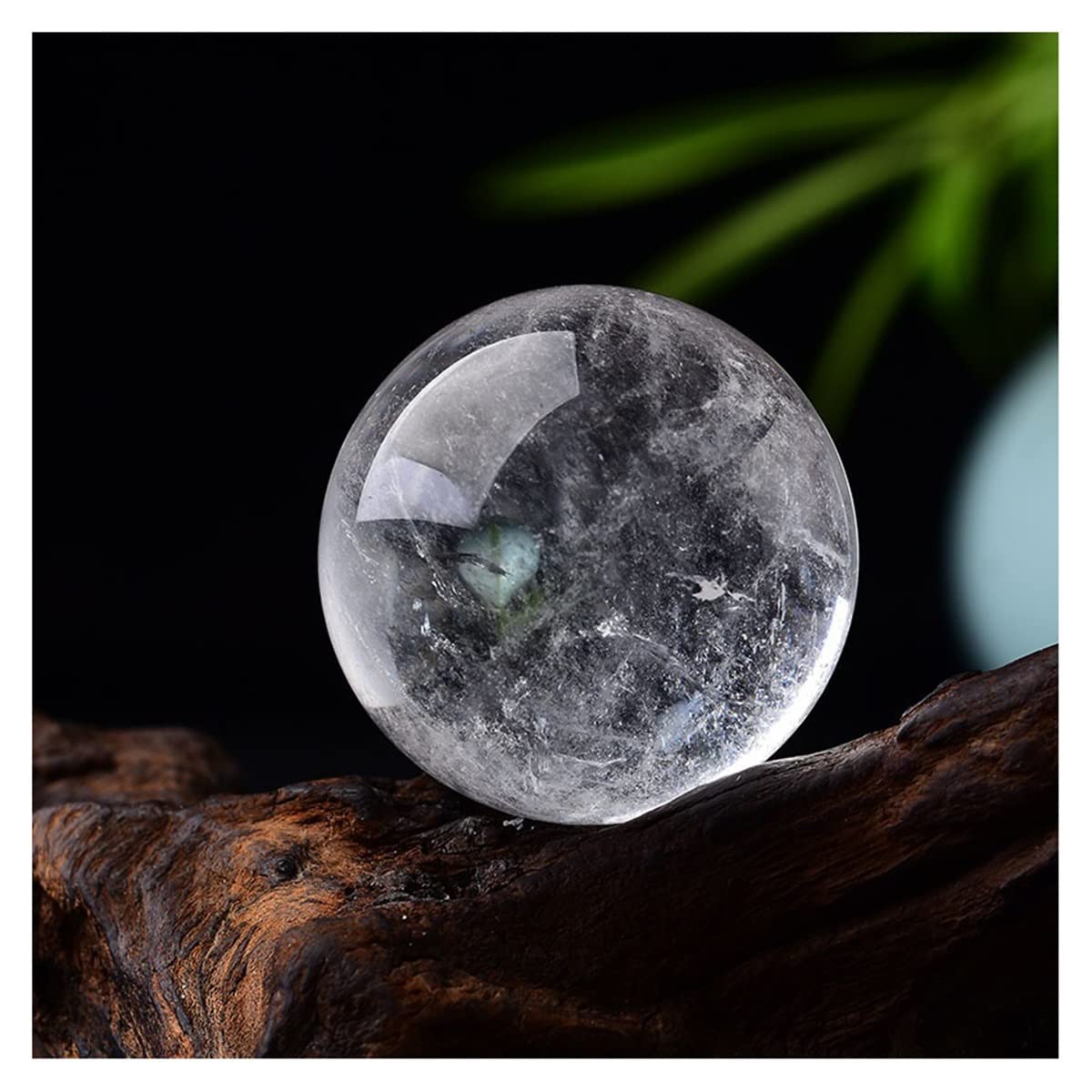 Bola de cristal tallada en cuarzo claro natural de alta transparencia 32mm