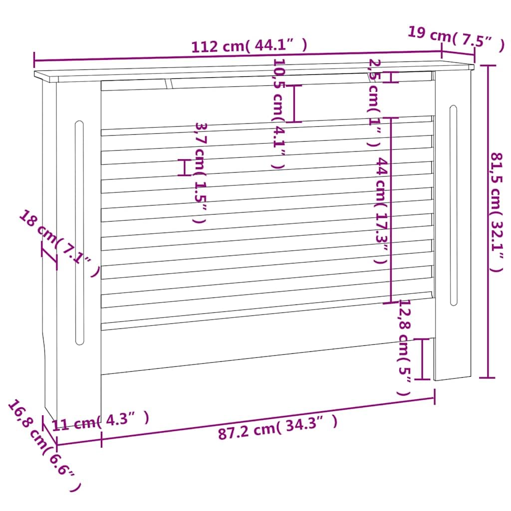 vidaXL vidaXL Radiator Cover, Radiator Cover, Radiator Cover, Living Room, Bedroom, Living Room, Home, Interior, 112 x 19 x 81.5 cm MDF in use