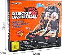 Vista 6 de Juego de arcade de tiro de baloncesto de escritorio con 6 bolas (3 naranjas3 azules) Juguete de baloncesto de mesa de plástico para niños y adultos