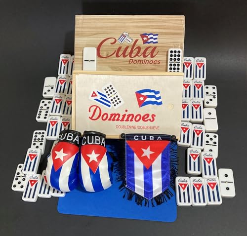 Set Dominó Cubano Doble 9 con Bandera y Guantes