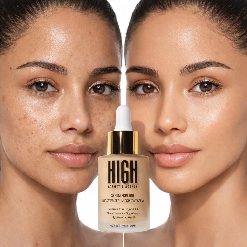 Booster Serum Skin Tint SPF 40, Tinted Moisturizer with Niacinamide and Hyaluronic Acid,High Cosmetic Agency (LIGHT ALBAR WITH NEUTRAL UNDERTONES)
