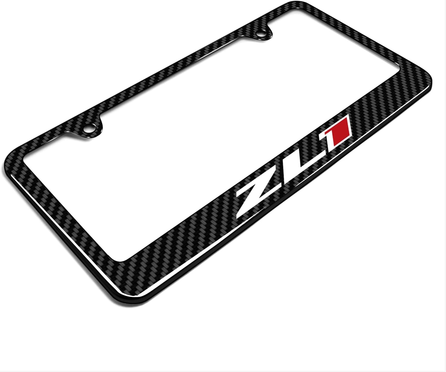 iPick Image for Chevrolet Camaro ZL1 Black Carbon Fiber Look ABS Plastic License Plate Frame is Official Licensed