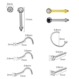 HYJLPAF Nose Piercing Kit - 3 Pack Self Piercing Gun, Disposable Safety Kit with Nose Rings and Studs