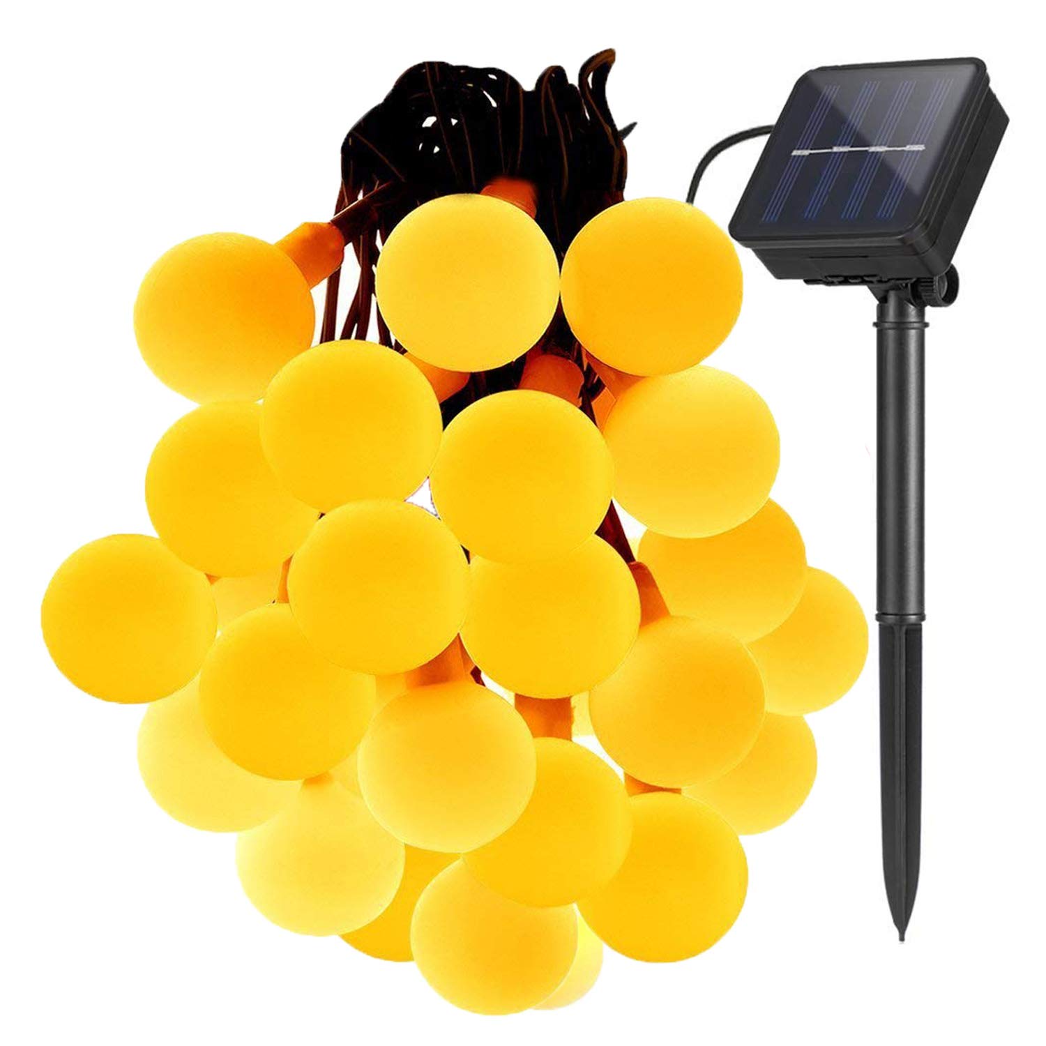 Kingcoo Warm White Solar String Lights Outdoor, Waterproof 50Led 23Ft Solar Globe Ball Fairy String Lights For Garden Home Christmas Tree Wedding Party Decorations (Warm White)