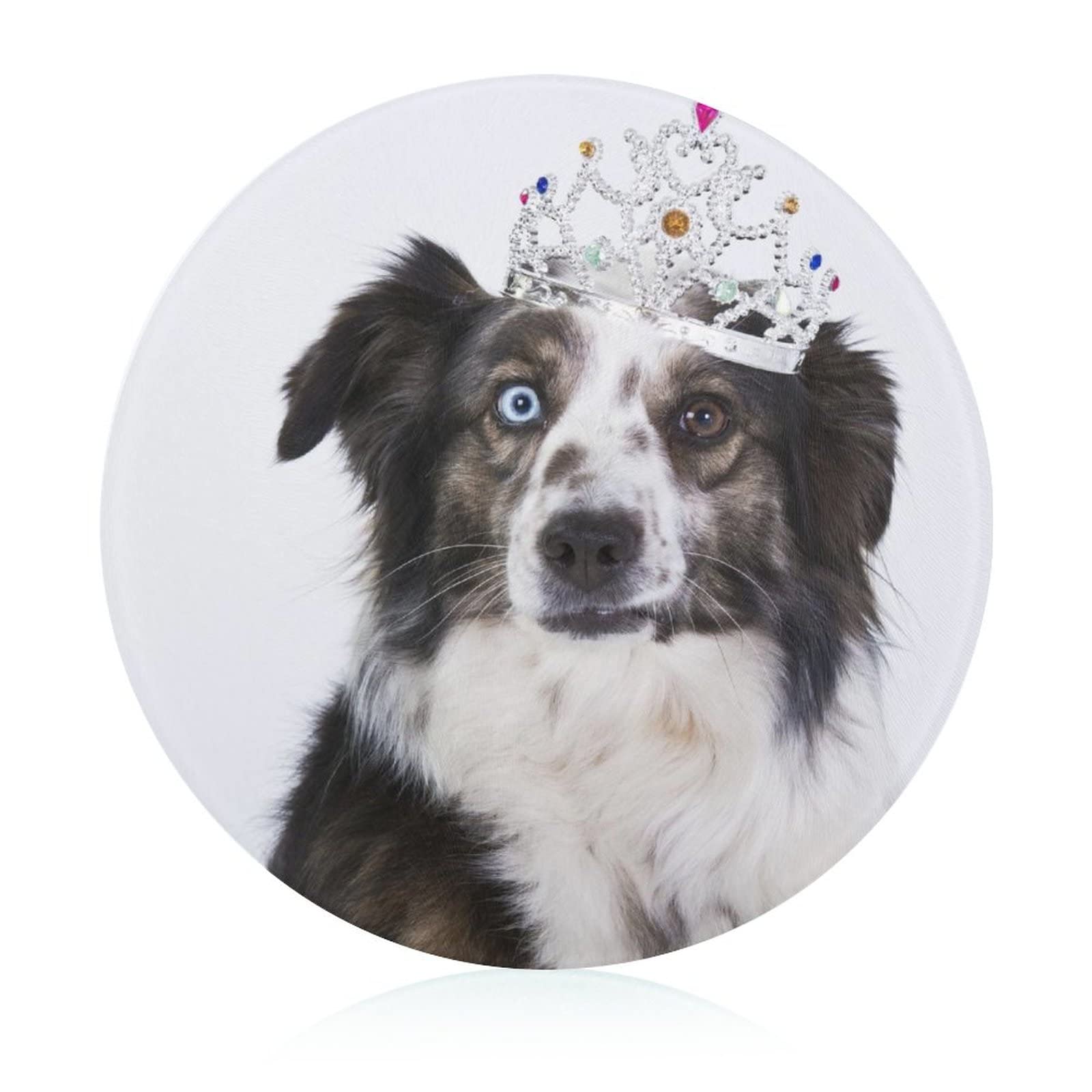 Chien planche à découper en verre trempé 20 cm, le cadeau déco idéal