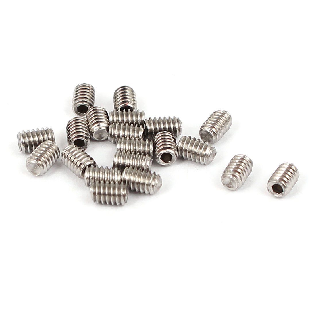 Uxcell Silver Sourcingmap M2x3mm Cup Point Hex Socket Grub Set Screws 20Pcs For Gear