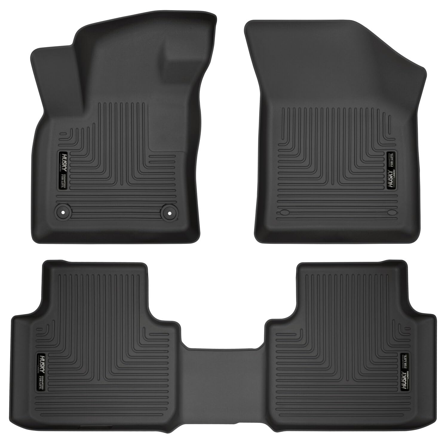 Husky Liners Weatherbeater Floor Mats Fits 2018-2025 Volkswagen Atlas 2020-2025 Atlas Cross Sport Front 2nd Row 3-pc Black