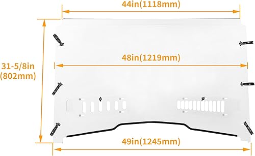 Miniatura 2 de ECOTRIC Parabrisas completo compatible con John Deere Gator XUV 550 560 590i 1,935.7 ft RSX 850i 860i resistente transparente resistente a los