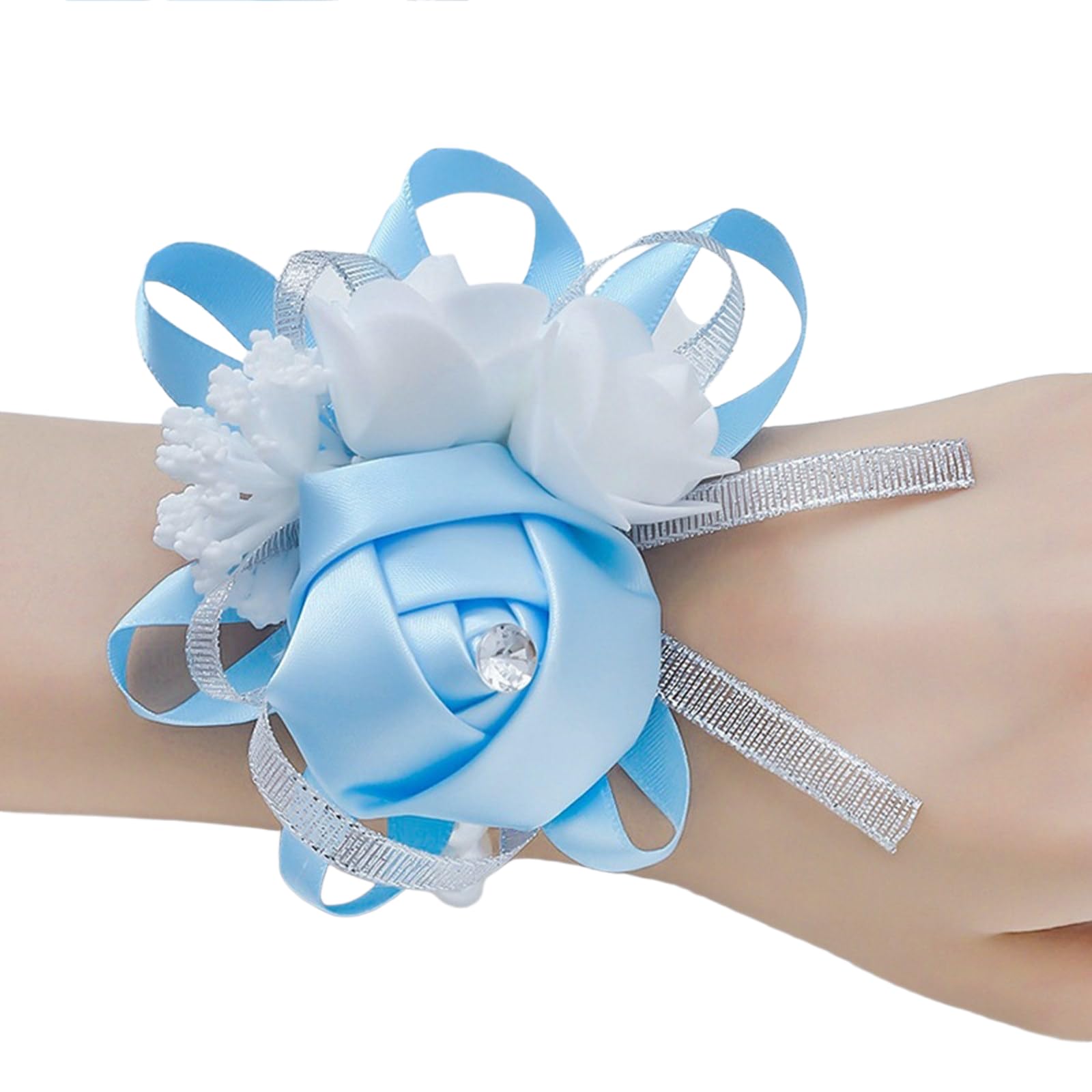 HDOYTXXM Artificial Silk Flower Bride Wrist Corsage Wedding Accessory Wrist for Bridal Shower Engagement Silk