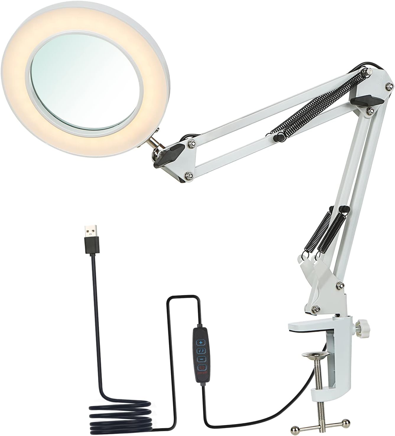 L mpara De Mesa Con Abrazadera Flexible Tomshine Con 8x Lupa Brazo l-mpara-de-mesa-con-abrazadera-flexible-tomshine-con-8x-lupa-brazo