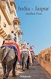  India Jaipur Amber Fort: Lined notepad A5 (5.5‘‘ x 8.5‘‘; 139.5 x 215.9 mm) with 120 pages