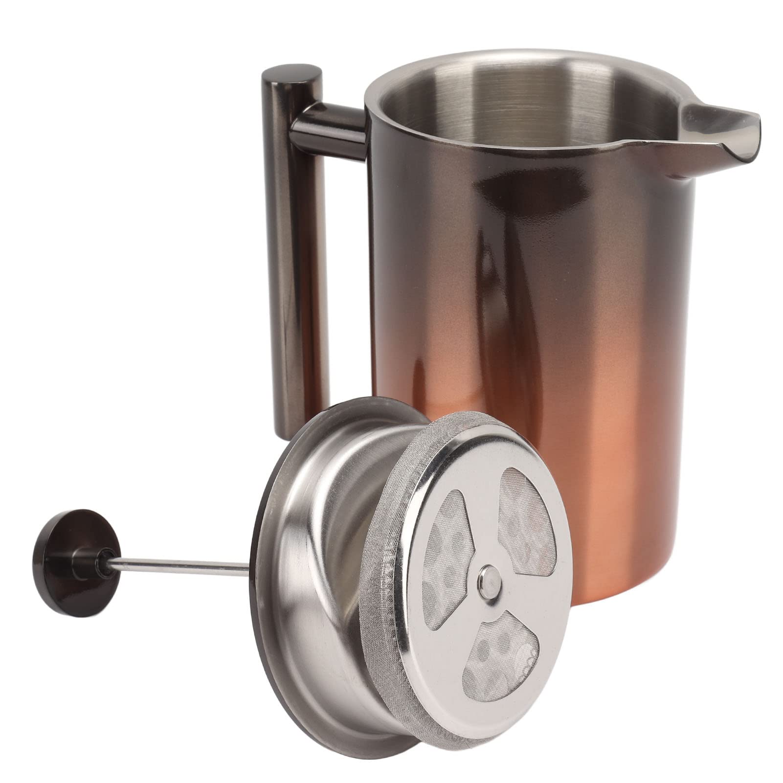 Cryfokt Macchina per tè e caffè French Press Resistente Alla Ruggine con Struttura a Doppia Parete per gli Appassionati di caffè Caldo, Acciaio Inossidabile 304 (800 ml)