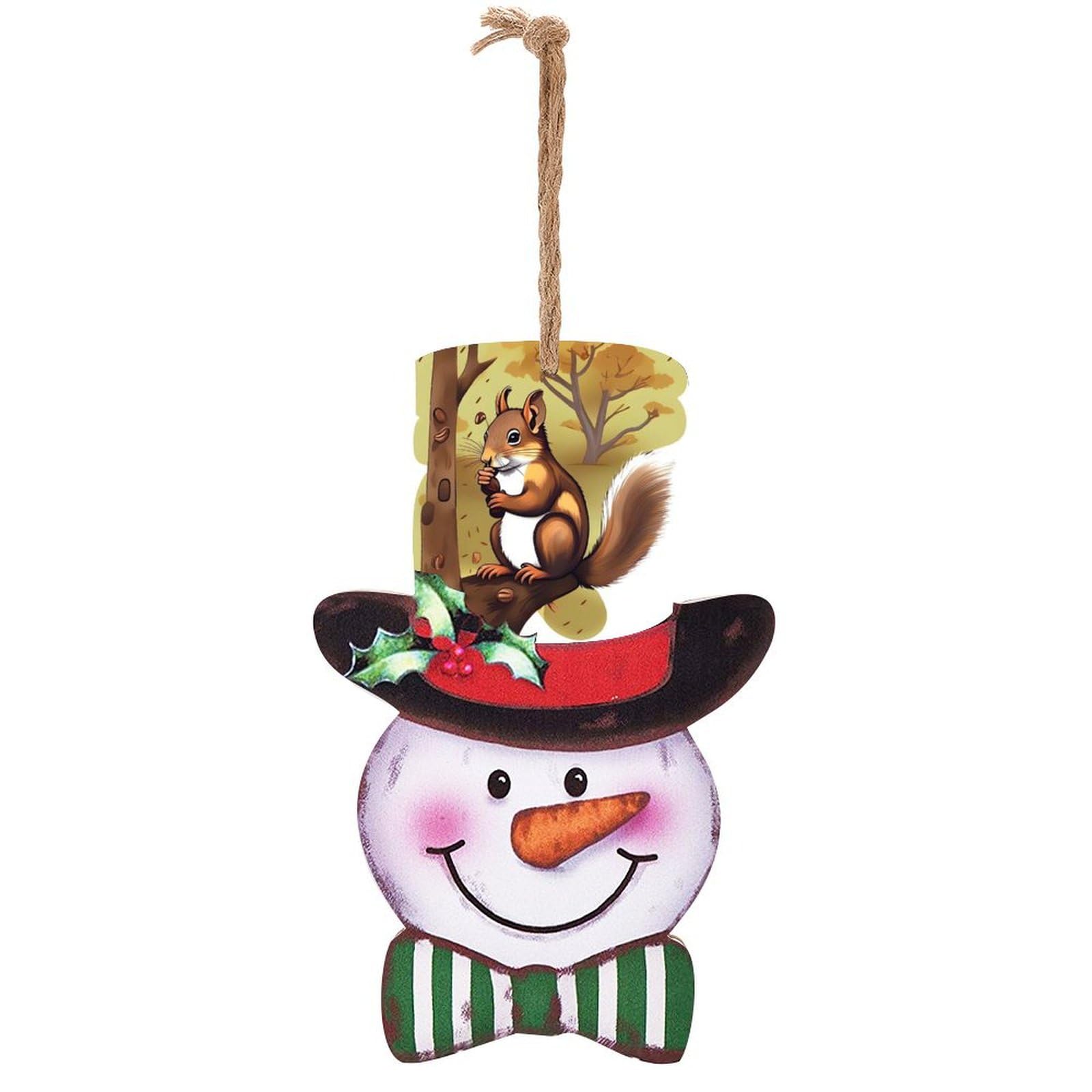 Panneau de Noël en bois imprimé pour porte sans clou