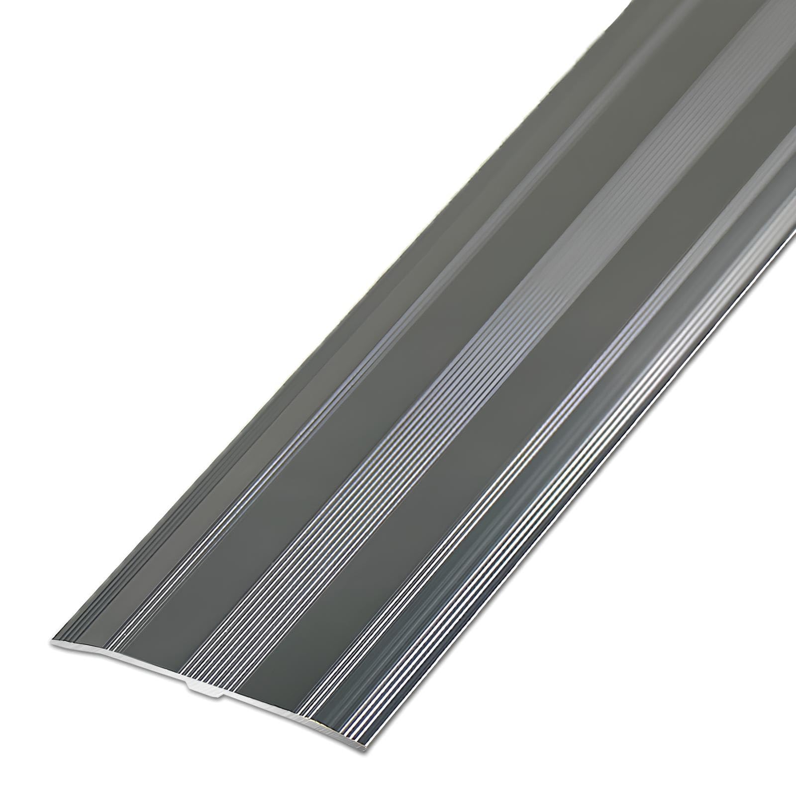60mm Extra Wide Aluminum Floor Transition Strip, Metal Door Threshold for Joining Floor Gaps, Carpet Threshold Transition, Cover Strip(Grey,150cm/59in)
