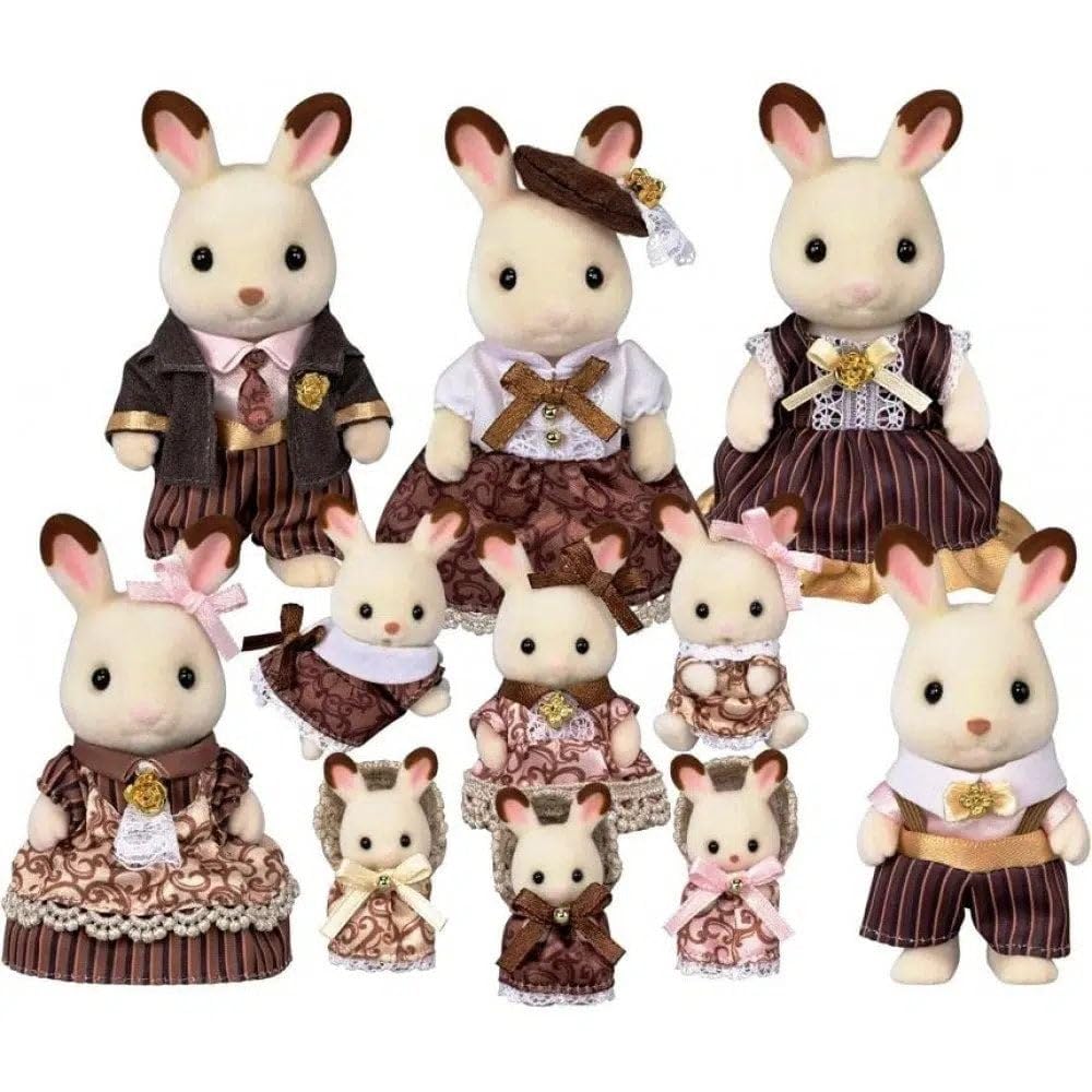 EPOCH Sylvanian Families - Juego de Aniversario Familiar de Conejo con Orejas de Chocolate