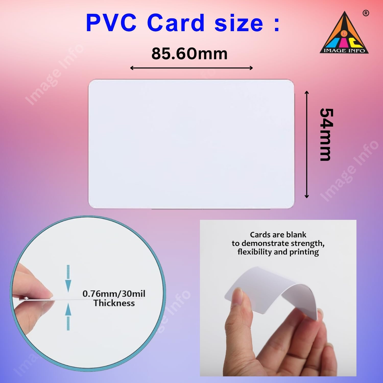 ImageInfo Gaphic Quality Plain White PVC Card Compatible for Epson