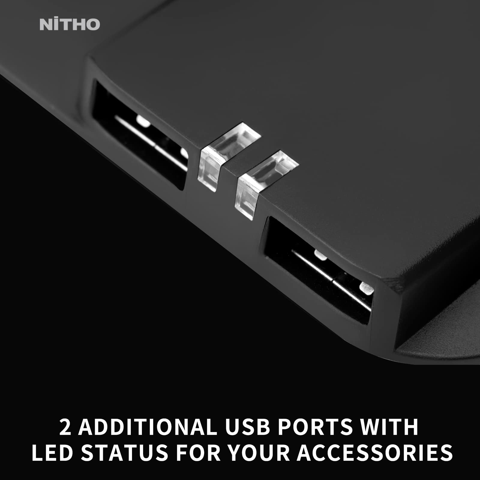NiTHO Support Vertical PS4 Pro/Slim, Station de Charge Compatible avec Console avec 2 Ports de Charge pour 2 PS4 Manettes, Support Stand avec Indicateur de LED