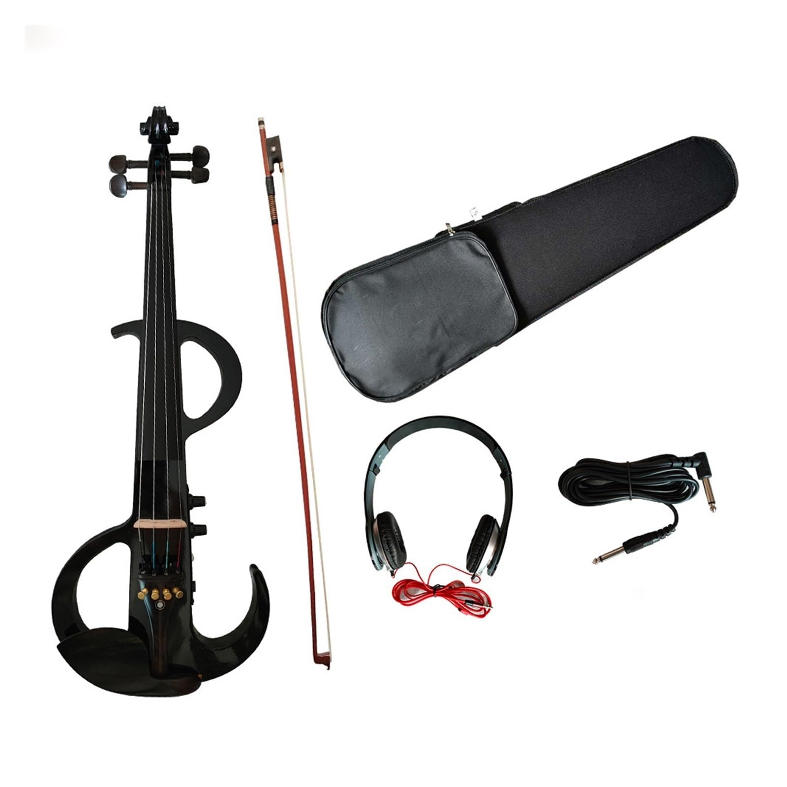 Violino Elettronico Nero 4/4 Per Adulti Strumento A Corda Per Principianti Violino
