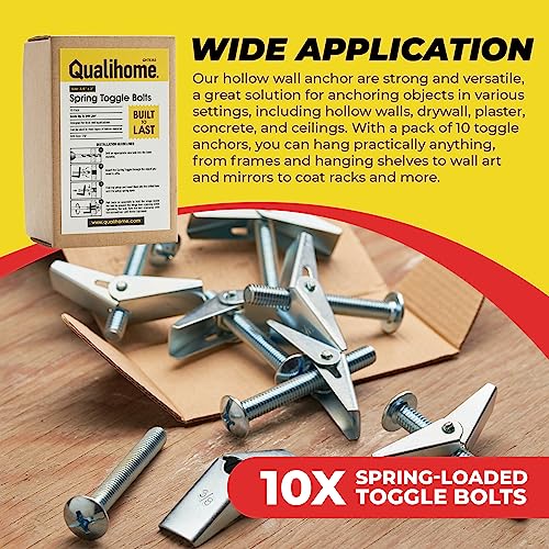 QUALIHOME Spring Toggle Bolt Anchors Heavy Duty Wall