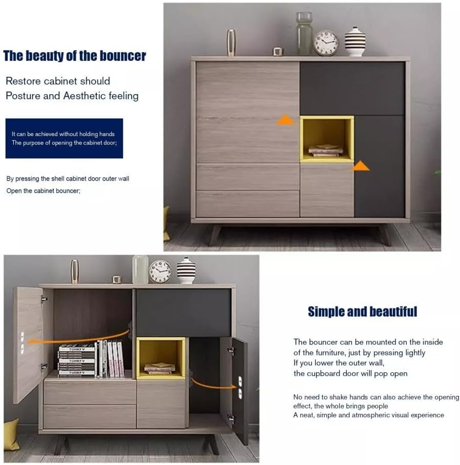 4pcs Magnetic Push to Open For Door and Drawer Latches for Cabinets, Closets, Wardrobes with Double Magnetic Catch and Screws