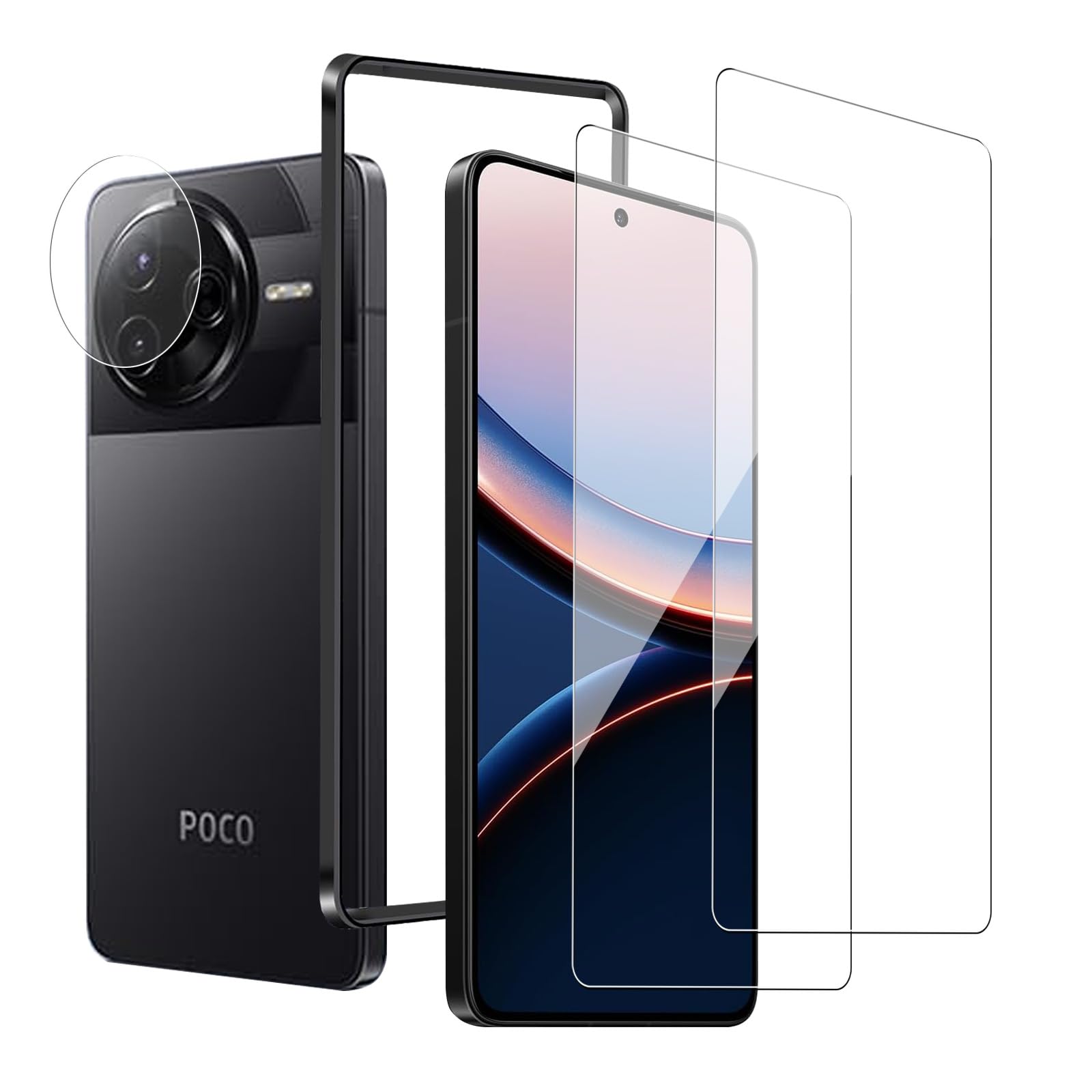 Amazon | Xiaomi Poco F7 Pro/F7 Ultra 用 ガラスフィルム (2枚)＋