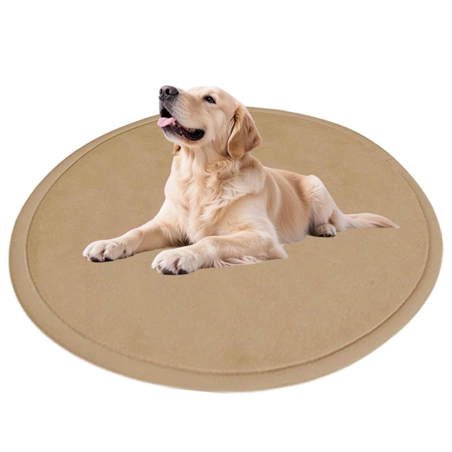 Tapis rond pour chiens lavable avec couchage douillet et antidérapant