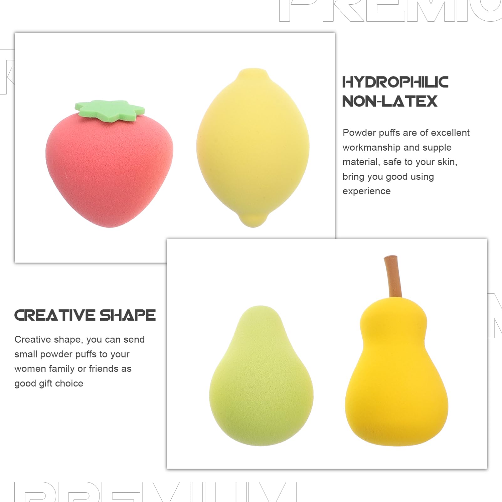 minkissy 20stücke Fruchtige Make-up Schwämme Teiliges Für Flüssig Und Puder-make-up Mit Aufbewahrung Weich Und Hautfreundlich Für Präzise Anwendung Und Reinigung