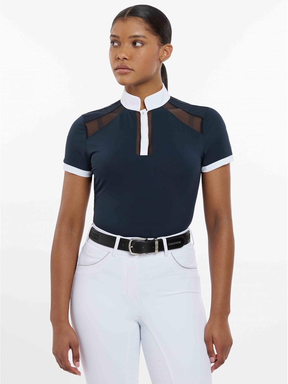 LeMieux Camille Short Sleeve Show Shirt - Womens - Lightweight and Breathable - Smart Standing Collar
