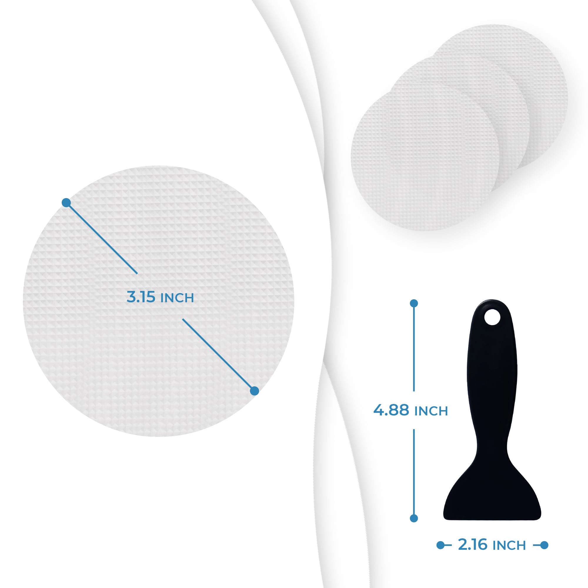 Pegatinas antideslizantes para ducha, 24 unidades, tiras de ducha invisibles antideslizantes para adultos, calcomanías adhesivas de alta calidad para bañera (transparente)
