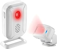 Vista 13 de GREENCYCLE Sensores de movimiento al aire libre con alarma, alarmas de entrada inalámbricas al aire libre resistentes a la intemperie, carillón